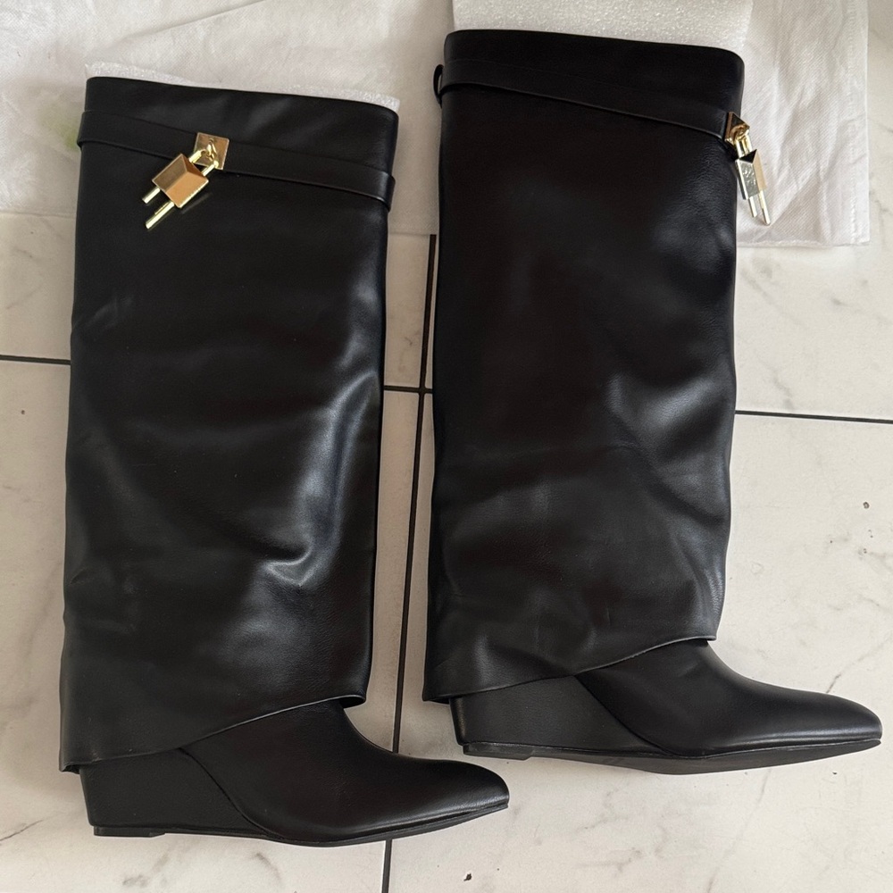 Fashion Nova Black Over the Knee Boots